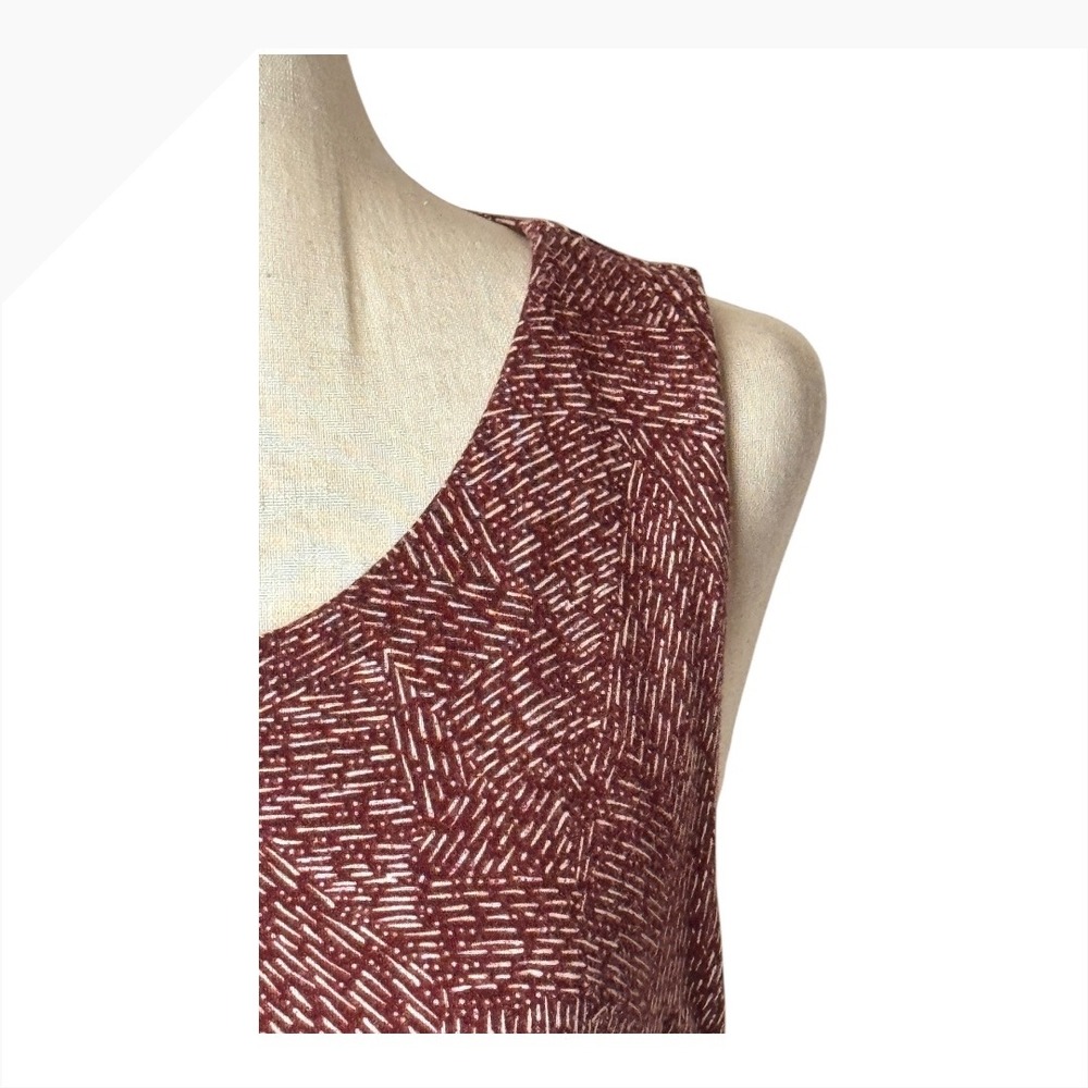 Athleta Dress Women‎ XL Red White Printed Sleeveless Santorini Mini Athletic - Picture 6 of 9